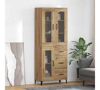 Qnhdfrt Highboard Artisan, 69,5 x 34 x 180 cm, in legno con cassetto e 2 ante, design moderno, robusto e durevole, per soggiorno, camera da letto, corridoio