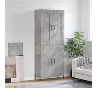 Qnhdfrt Highboard grigio cemento, 69,5 x 34 x 180 cm, in legno con gambe in ferro, moderna credenza con spazio per Living Room Corridoio Cucina