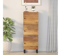 Qnhdfrt Highboard industriale 40 x 33 x 110 cm in legno massello di mango e ferro, 3 ante con porta regolabile, design moderno e durata per soggiorno, corridoio, cucina