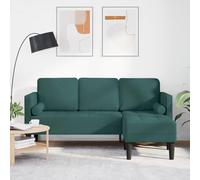 Qnhdfrt L-Form - Divano angolare a 3 posti, in tessuto verde scuro, 160 cm, design moderno con robusto telaio in legno di faggio, comodo e salvaspazio, per salotto