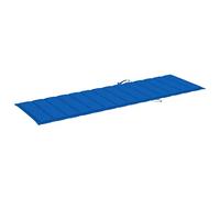 Qnhdfrt Lettino da Giardino in Legno di Acacia con Cuscino Blu e Ruote | Sdraio regolabile in legno massello con tavolino estraibile e ruote, ideale per il relax in piscina o sul terrazzo.