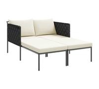 Qnhdfrt Lettino da Sole Doppio da Giardino con Cuscino 153x115 cm | Ideale per il relax in giardino o terrazzo, questa sdraio matrimoniale offre comfort moderno e stile per due persone.