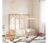 Qnhdfrt Lettino per bambini con tetto in legno di pino massiccio, 80 x 160 cm, design moderno con rete a doghe per un supporto ottimale, telaio stabile, per bambini dai 4 anni in su
