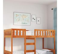 Qnhdfrt Lettino per bambini in legno di pino massiccio, 80 x 200 cm, con rete a doghe e protezione dalle cadute, struttura stabile per un sonno riposante nella cameretta dei bambini
