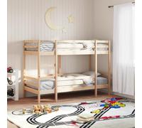 Qnhdfrt Letto a castello in legno di pino massiccio, 75 x 190 cm, con scala di sicurezza e supporto da parete per un uso ottimale dello spazio in piccole stanze e camere degli ospiti