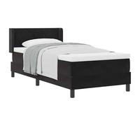 Qnhdfrt Letto a Molle 100x200 cm con Testiera Regolabile Nero