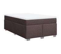 Qnhdfrt Letto a molle, 120 x 190 cm, letto imbottito con materasso a molle insacchettate e topper, rivestimento in tessuto, marrone scuro, letto singolo con rete a doghe per un sonno riposante