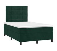 Qnhdfrt Letto a Molle 120x190 cm con Materasso Verde Scuro | Struttura imbottita per camera da letto con testiera regolabile e top materasso in morbido velluto verde scuro.
