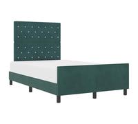 Qnhdfrt Letto a Molle 120x200 cm in Velluto Verde Scuro con Testiera | Elegante giroletto da piazza e mezza in morbido velluto verde scuro, ideale per rinnovare la tua camera da letto.