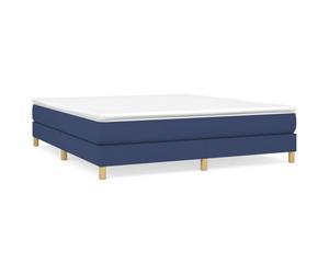 Qnhdfrt Letto a molle, 160 x 200 cm, blu, set completo con materasso a molle insacchettate e topper in schiuma, moderno letto imbottito in tessuto traspirante per un sonno riposante