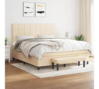 Qnhdfrt Letto a molle, 160 x 200 cm, con testiera regolabile in altezza, materasso a molle insacchettate e pratica panchina, per camera da letto, camera degli ospiti