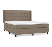 Qnhdfrt Letto a Molle 160x200 cm con Materasso Topper Testiera Tortora | Set completo per camera da letto con testiera regolabile, molle insacchettate silenziose e morbido topper in tessuto.