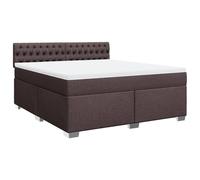 Qnhdfrt Letto a molle, 180 x 200 cm, marrone scuro, set completo con materasso a molle insacchettate e topper, rivestimento in tessuto, robusto letto matrimoniale per camera da letto