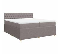 Qnhdfrt Letto a Molle 200x200 cm con Materassi e Topper Tortora 6Pz