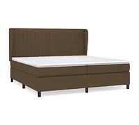 Qnhdfrt Letto a Molle 200x200 cm con Materasso Tessuto Marrone Scuro | Testiera regolabile e materasso a molle insacchettate per il massimo comfort nella tua camera da letto.
