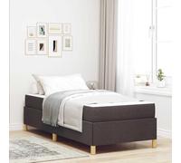 Qnhdfrt Letto a molle 90 x 190 cm, bianco marrone scuro, tessuto moderno con spazio e rete a doghe per camera dei ragazzi, camera degli ospiti, camera da letto