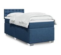 Qnhdfrt Letto a molle, 90 x 190 cm, colore blu, con molle insacchettate, materasso e topper, traspirante, letto singolo, per camera da letto, camera degli ospiti