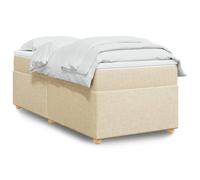 Qnhdfrt Letto a molle 90 x 200 cm in crema con materasso a molle insacchettate, poliestere traspirante e robusto telaio in legno, design moderno per camera da letto, camera degli ospiti e camera dei