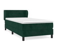Qnhdfrt Letto a Molle 90x200 cm con Materasso e Topper in Velluto Verde | Ideale per la camera da letto, questo giroletto in velluto include testiera regolabile e materasso a molle insacchettate.