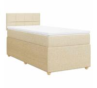 Qnhdfrt Letto a Molle 90x200 Crema con Materasso e Coprimaterasso