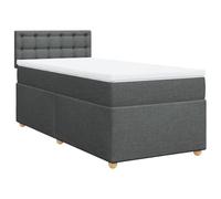 Qnhdfrt Letto a Molle 90x200cm con Materasso e Topper Grigio Scuro 4 Pz | Set letto singolo per camera da letto con molleggio insacchettato ed elemento topper traspirante sfoderabile.