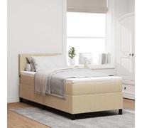 Qnhdfrt Letto a molle con LED beige, design moderno, 100 x 200 cm, materasso medio duro a 5 zone, scarico della pressione, salvaspazio, montaggio a parete, design per camera da letto