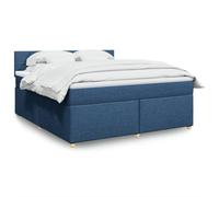 Qnhdfrt Letto a molle con materasso 180 x 200 cm in blu in resistente poliestere con molle insacchettate e illuminazione a LED per un sonno riposante per camera da letto o camera degli ospiti