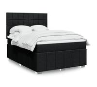 Qnhdfrt Letto a molle con materasso a molle insacchettate, 160 x 200 cm, in tessuto nero, testiera regolabile in altezza e coprimaterasso traspirante per un sonno riposante in camera da letto