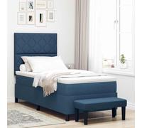 Qnhdfrt Letto a molle con materasso e panchina, blu mezzanotte, 90 x 200 cm, design moderno con gambe stabili e tessuto di alta qualità, per cameretta dei bambini e camera degli ospiti