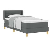Qnhdfrt Letto a Molle con Materasso e Topper Grigio Scuro 80x200 cm | Testiera regolabile su 2 altezze per camera da letto o stanza ospiti, telaio robusto in pino e rete a doghe inclusa.