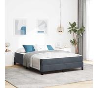 Qnhdfrt Letto a molle con materasso, grigio scuro, 140 x 190 cm, design moderno con rivestimento in velluto e materasso multizona per un comfort ottimale per camera da letto e camera degli ospiti