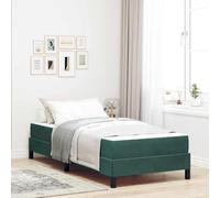 Qnhdfrt Letto a molle con materasso verde scuro, 90 x 190 cm, design moderno con rivestimento in velluto e materasso multizona per un comfort ottimale per ragazzi o letto degli ospiti