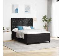 Qnhdfrt Letto a molle con rivestimento in velluto e nucleo a molle insacchettate, 140 x 200 cm, letto matrimoniale nero, materasso medio rigido per un comfort ottimale durante il sonno