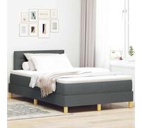 Qnhdfrt Letto a molle, grigio scuro, 120 x 190 cm, con materasso e topper, design moderno, per camera da letto e camera degli ospiti