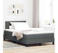 Qnhdfrt Letto a molle, grigio scuro, 120 x 190 cm, con materasso e topper, design moderno, rivestimento in tessuto robusto per camera da letto e camera degli ospiti