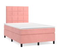 Qnhdfrt Letto a molle rosa, 120 x 190 cm, con rivestimento in velluto e materasso a molle insacchettate, testiera regolabile in altezza, per un sonno riposante nella camera dei ragazzi o nella camera