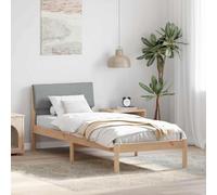 Qnhdfrt Letto a piattaforma compatto con testiera in pino non trattato, 75 x 190 cm, design moderno, robusto, per letto singolo, ospiti o camera dei ragazzi