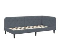 Qnhdfrt Letto ad Angolo Divano Letto a L Velluto Grigio Scuro 90x200 cm | Ideale per la camera da letto o monolocale, questo divano salvaspazio offre un bracciolo reversibile ed elegante.
