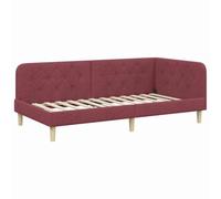 Qnhdfrt Letto ad Angolo Divano Letto Rosso Vino 90x190 cm Tessuto | Ideale per la camera da letto o soggiorno, la struttura salvaspazio a L offre versatilità e braccioli reversibili.