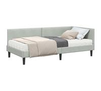 Qnhdfrt Letto Angolare Singolo 90x190cm con Materasso 2 Pcs Grigio | Ideale per la camera da letto moderna, include testiera a parete salvaspazio e materasso traspirante in schiuma.