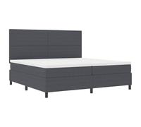 Qnhdfrt Letto Box Spring con Materasso e Testiera Grigio Scuro 200x200 cm | Arreda la tua camera da letto con un sistema completo dotato di materasso a molle insacchettate e topper integrato.