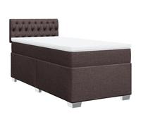 Qnhdfrt Letto Completo Singolo 90x200 con Materasso a Molle Marrone Scuro | Struttura completa per camera da letto con materasso a molle insacchettate, coprimaterasso lavabile e morbida testiera.