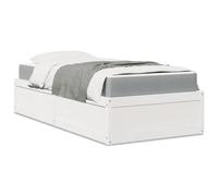 Qnhdfrt Letto con materasso bianco 100 x 200 cm legno massello di pino dal design moderno con materasso a molle insacchettate e rete a doghe per un comfort ottimale durante il sonno