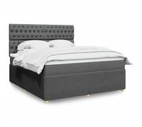 Qnhdfrt Letto con molle insacchettate, materasso 180 x 200 cm, grigio scuro, testiera regolabile in altezza, materiale traspirante, per camera da letto e camera degli ospiti