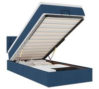 Qnhdfrt Letto Contenitore 90x190 cm Singolo con Materasso e Topper Blu