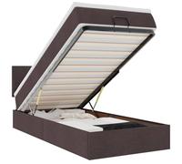 Qnhdfrt Letto Contenitore Singolo 90x190 cm con Materasso e Topper Marrone
