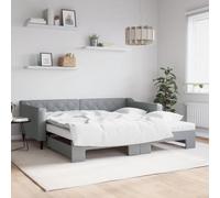 Qnhdfrt Letto giornaliero allungabile 2 in 1 come divano e letto matrimoniale con 2 materassi in schiuma grigio chiaro 223 x 110 cm, design moderno per soggiorno, camera da letto e camera degli ospiti