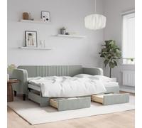 Qnhdfrt Letto giornaliero allungabile 2 in 1 come divano e letto matrimoniale con cassetti grigio chiaro velluto design moderno per soggiorno, camera da letto e camera degli ospiti