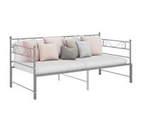 Qnhdfrt Letto giornaliero allungabile grigio metallo 90 x 200 cm divano letto con struttura robusta come letto per gli ospiti o Daybed per soggiorno, camera da letto e camera degli ospiti