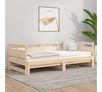 Qnhdfrt Letto giornaliero allungabile in legno massello di pino 203, 5 x 160 cm, divano letto multifunzionale come letto per gli ospiti e divano da soggiorno con design salvaspazio